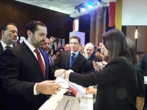 Hariri at Berytech Stand